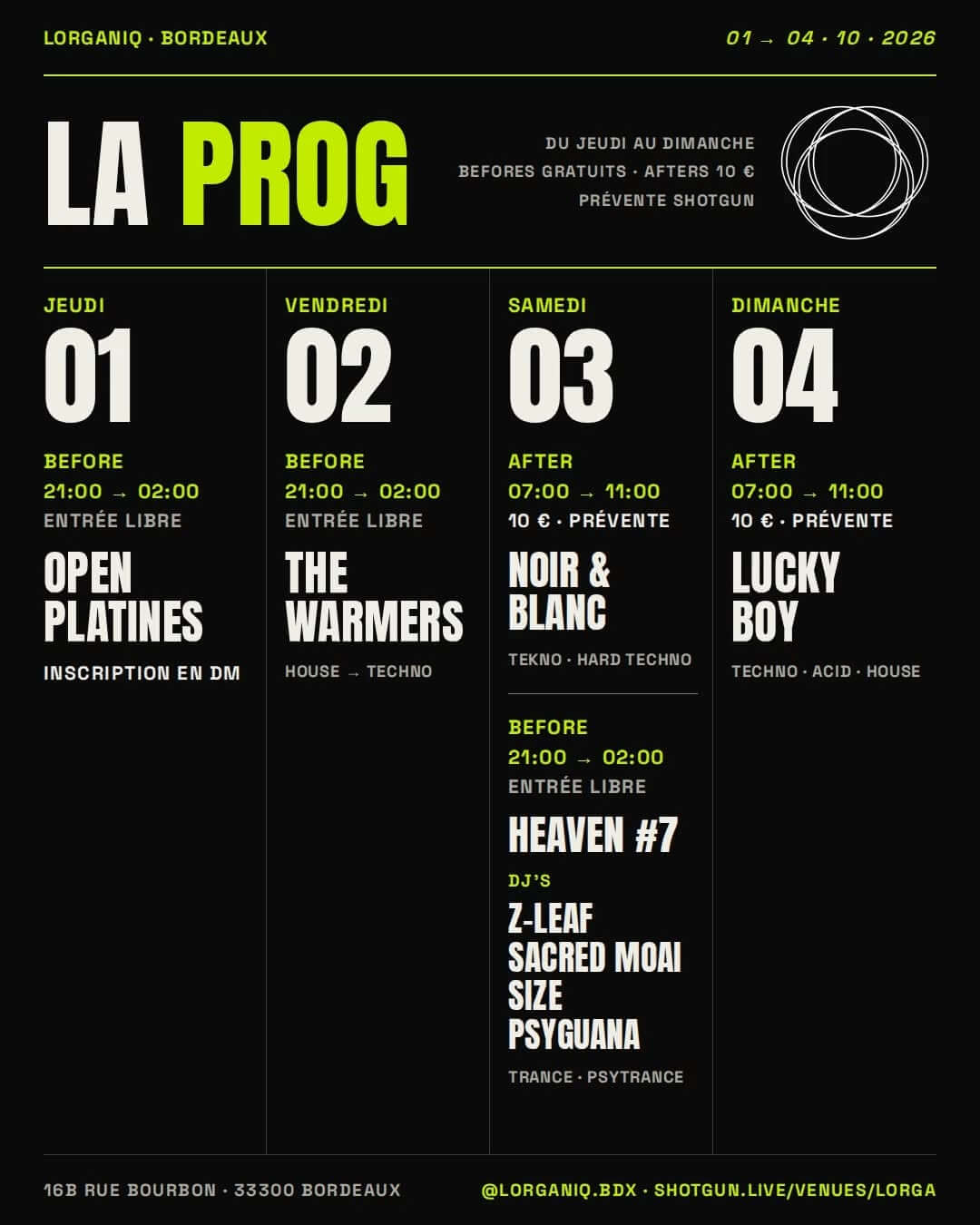 The Warmers – house to techno - événement Bordeaux