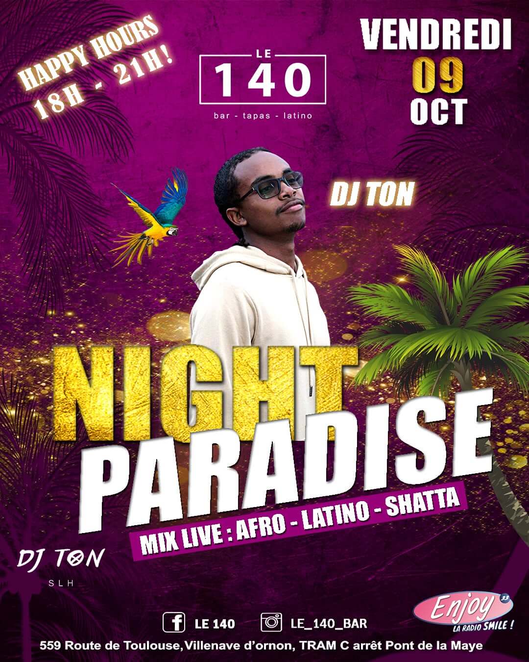 NIGHT PARADISE AVEC DJ TON - événement Bordeaux