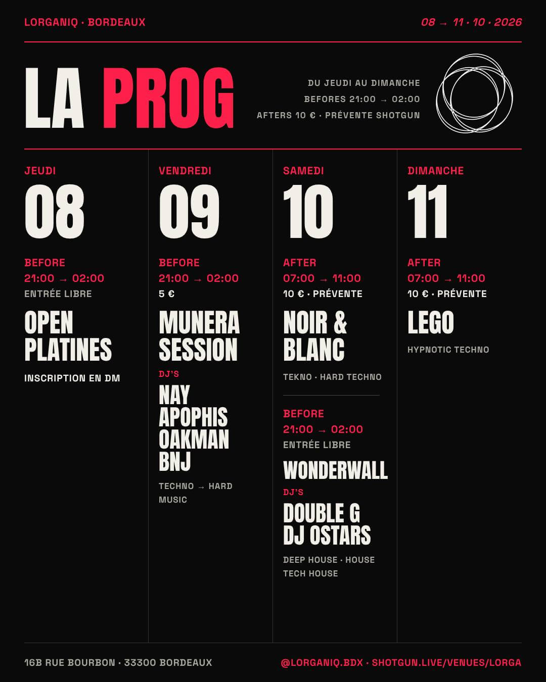WONDERWALL – Double G · DJ Ostars - événement Bordeaux