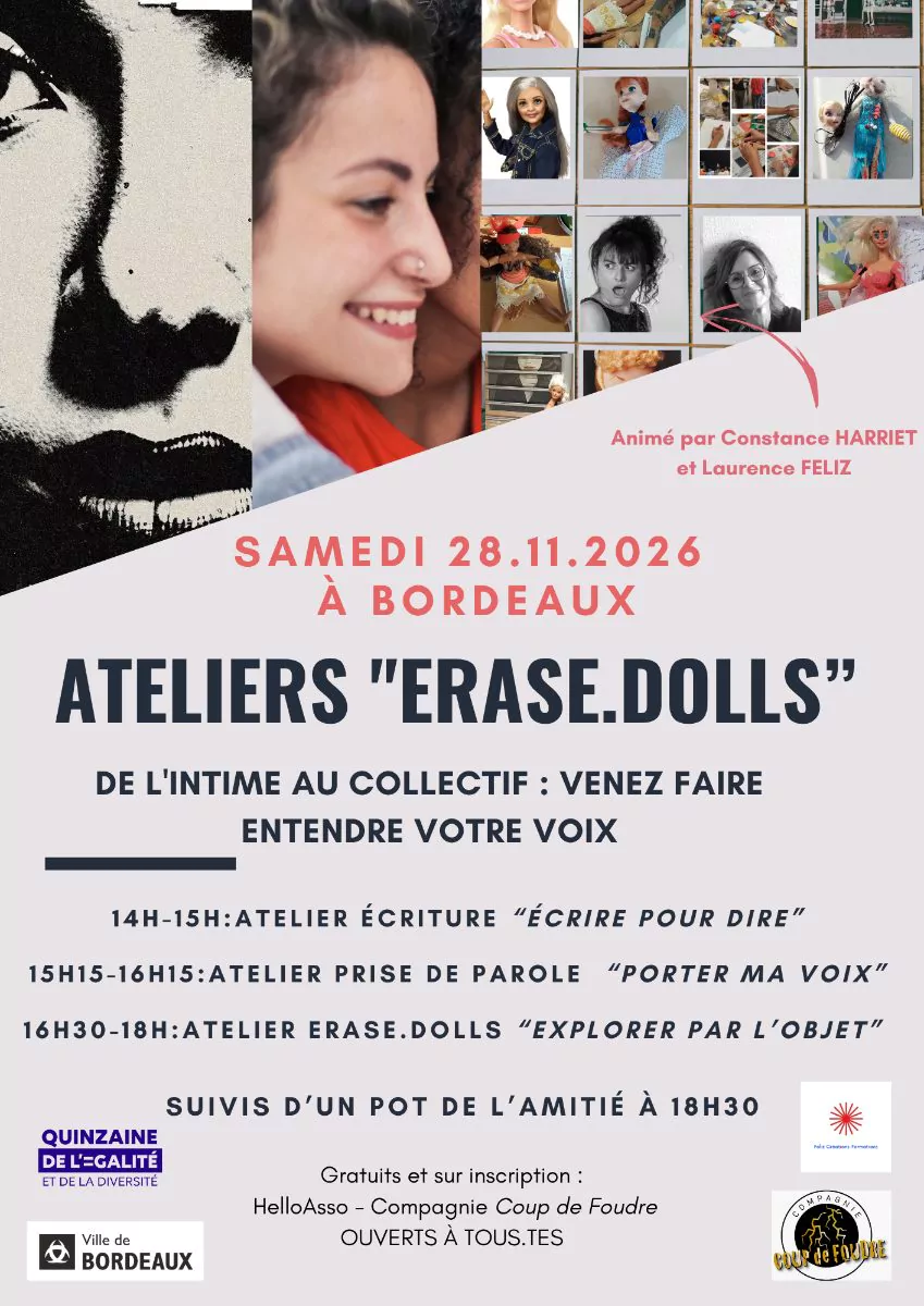 Atelier Erase Dolls : ecriture, prise de parole, art plastique